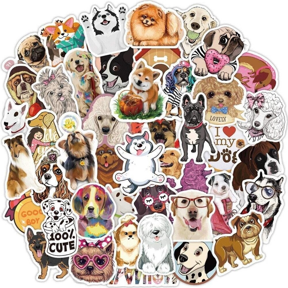 Dog Stickers 25pc Cute Kawaii Animal Decals Notebook Laptop Hydroflask
